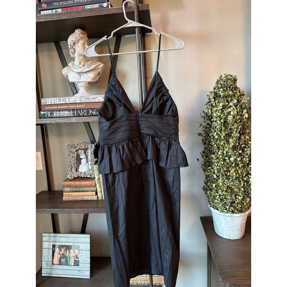 Adriana Degreas Peplum Midi Dress Black Womens Size Small - Picture 5 of 6